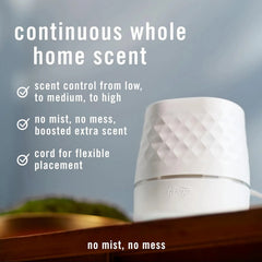 Febreze Plug Scent Booster Air Freshener Oil Diffuser + 2 Downy Calm Refill | Plug-in oil diffuser with Downy Calm refill. Boosts scent for 40 mins. Long cord for flexible placement. Fits every home.